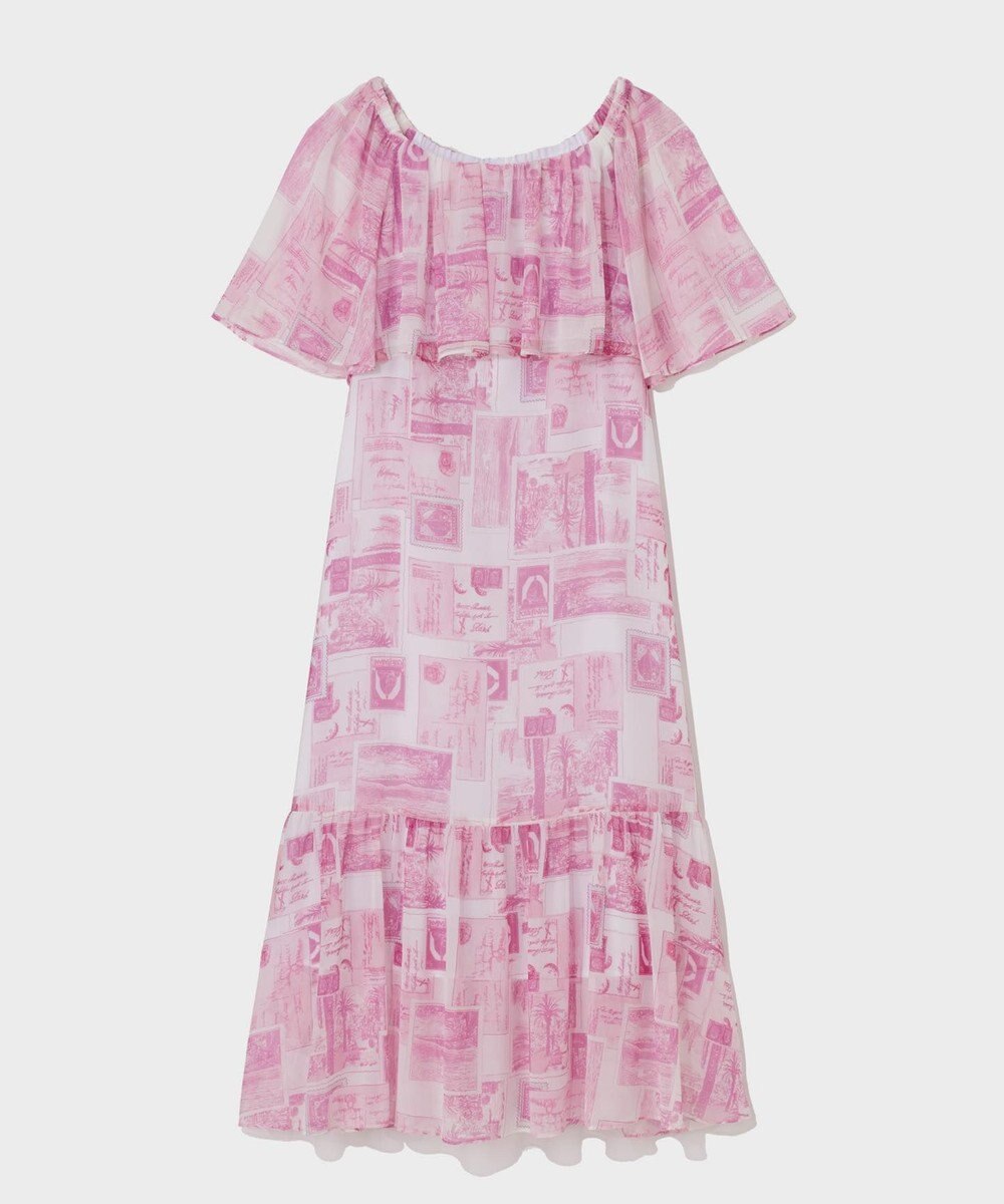 GRACE CONTINENTAL シフォンプリントドレス 