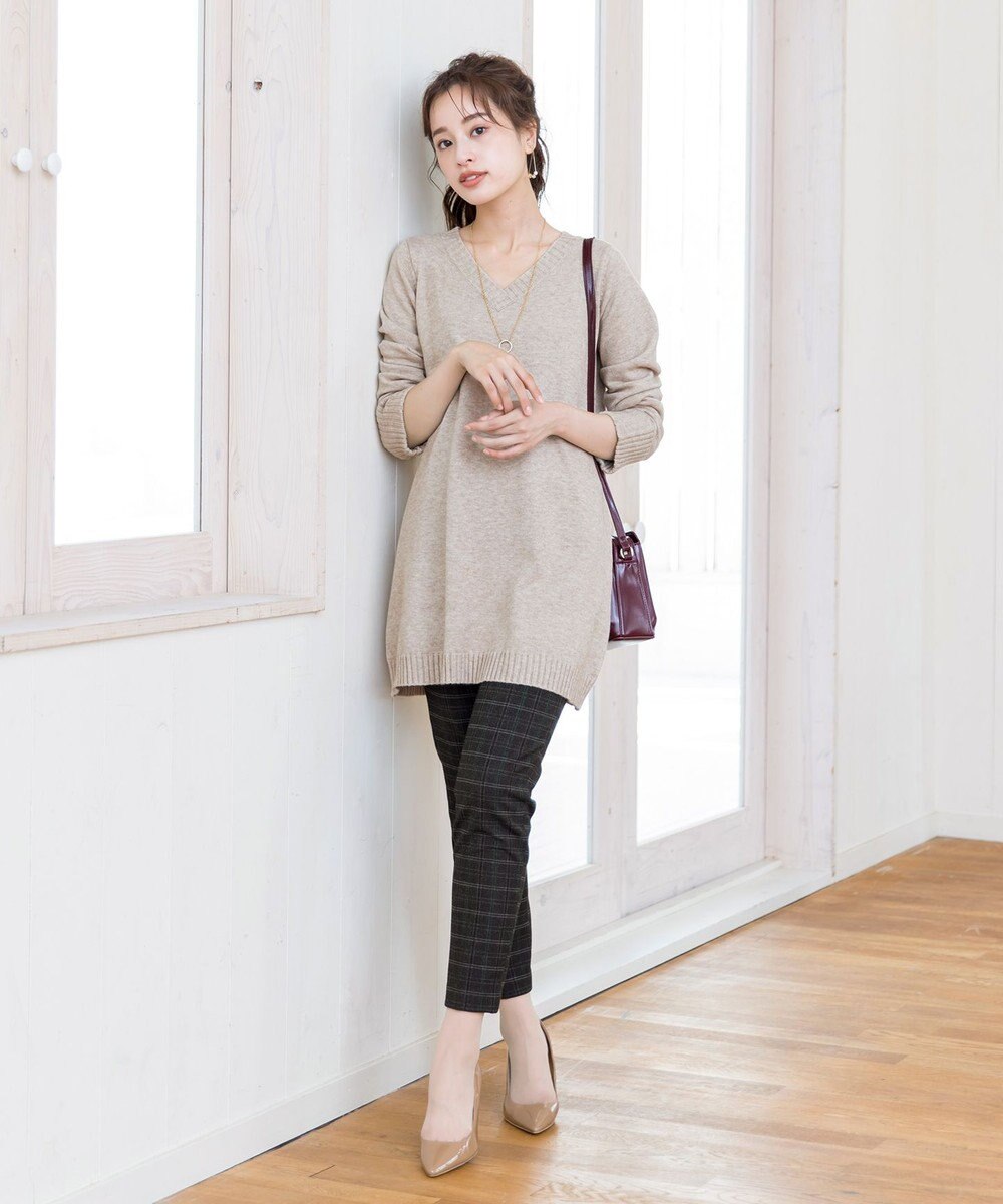 Tiaclasse L 【安田美沙子さん着用・洗える】T/R両面起毛ストレッチパンツ 