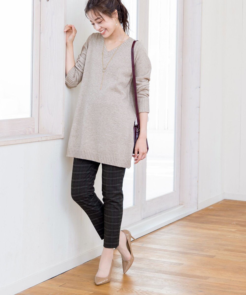 Tiaclasse L 【安田美沙子さん着用・洗える】T/R両面起毛ストレッチパンツ 