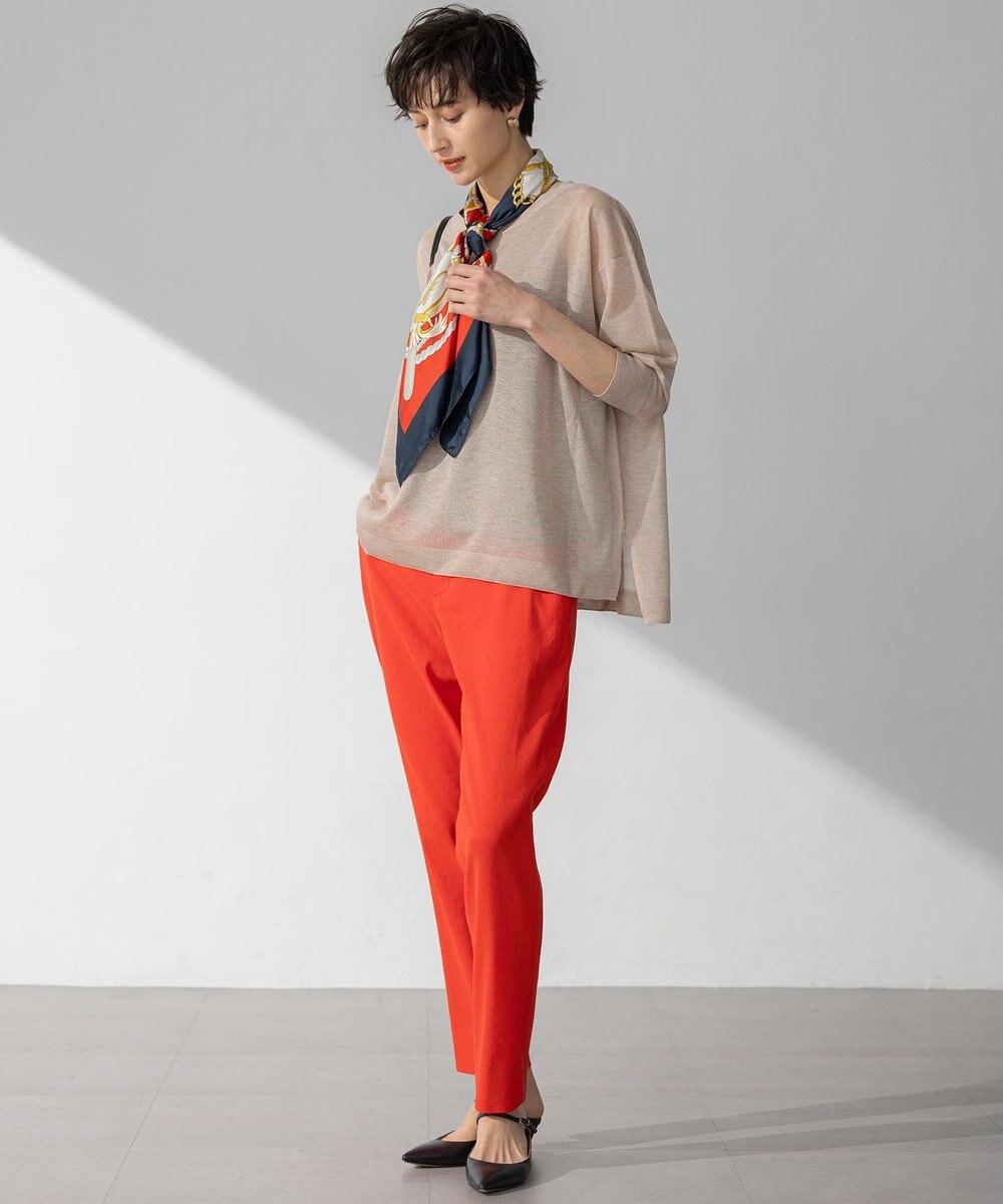 23区 【洗える】シャイニーシアー ボートネック ニット 