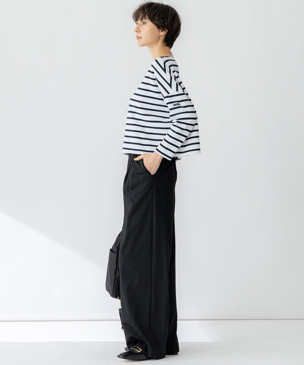 23区 【洗える】Armor-lux スムース クロップド  ボーダー カットソー 