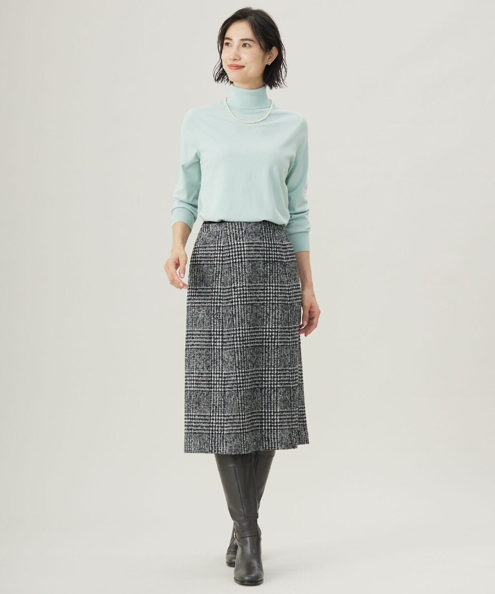 J.PRESS LADIES ウールシルクツイードグレンチェック スカート 