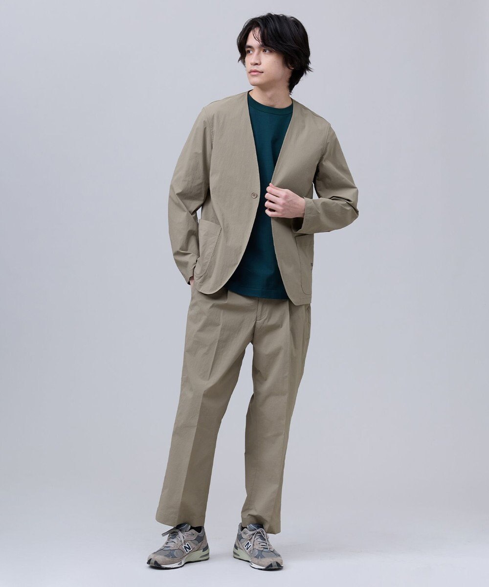 J.PRESS MEN 【J.PRESS ORIGINALS】【UNISEX】Nylon Polyurethane Dray Stretch No Collar Jacket 