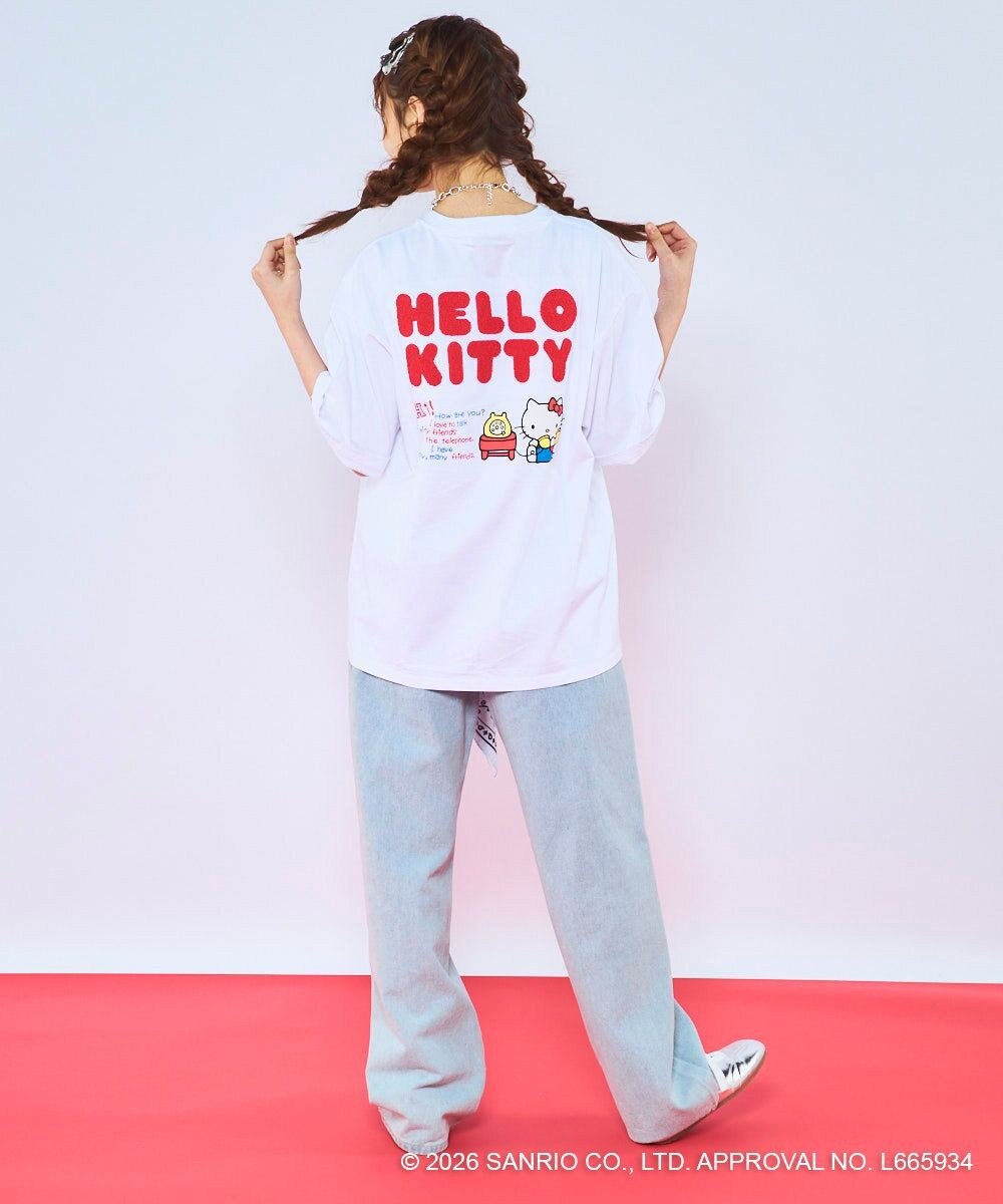 OP／FILA 【Ocean Pacific×ハローキティ】サガラ刺しゅうビッグTシャツ 