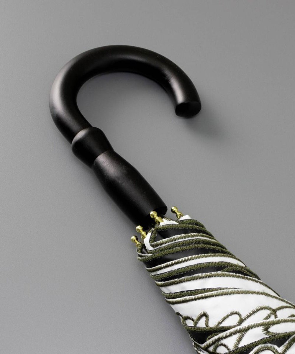 AURORA Beaurance ビューランス カリグラフィー刺しゅう柄 晴雨兼用パラソル傘 (トップフラット折傘) 