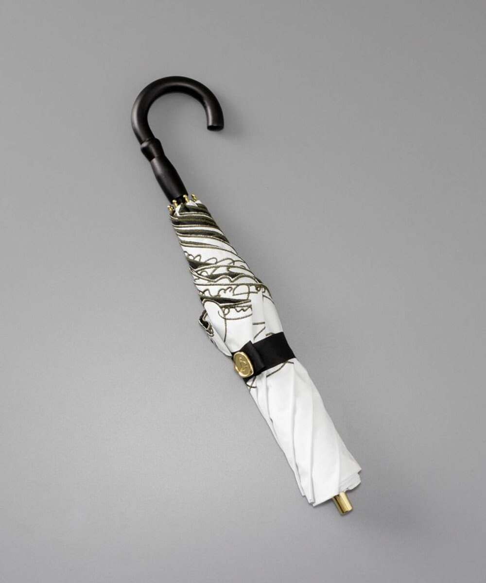 AURORA Beaurance ビューランス カリグラフィー刺しゅう柄 晴雨兼用パラソル傘 (トップフラット折傘) 