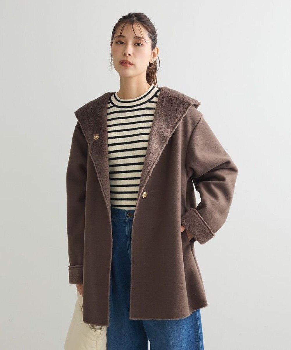 Green Parks もちやわ　袖口釦リブニットプルオーバー 