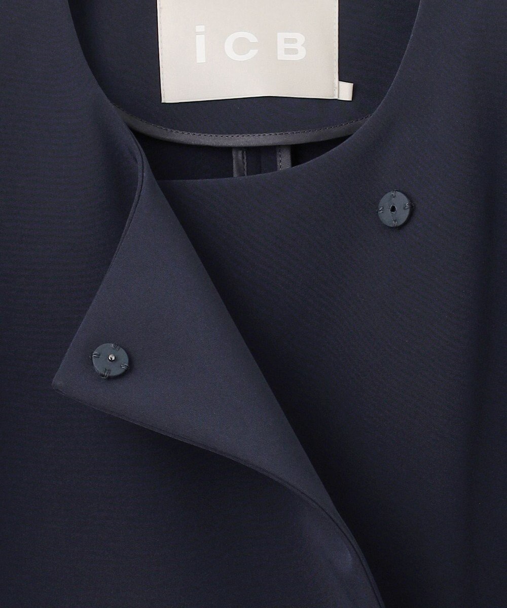 ICB L TaPeダブルクロス ノーカラーコート 