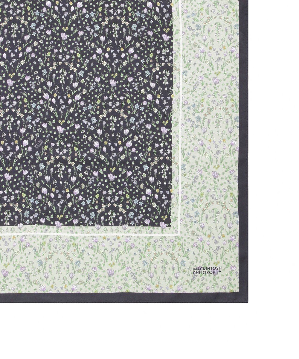 MOONBAT 【シルク100%】MACKINTOSH PHILOSOPHY(マッキントッシュ フィロソフィー）小花柄 シルクプリントスカーフ 日本製 68cm×68cm  UV対策 