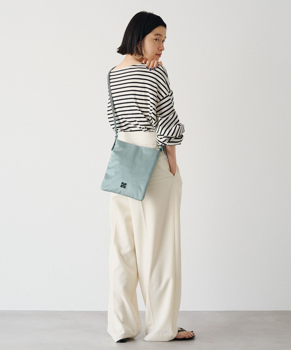 russet バイカラーレザーベルトフラットショルダーバッグ(SF-278) 