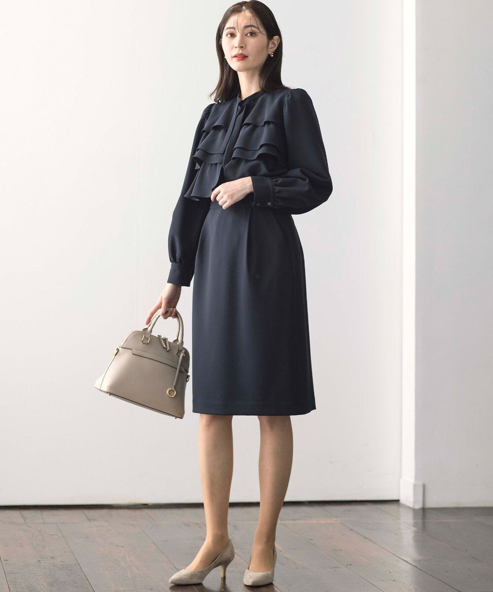 組曲 S 【KUMIKYOKU NAVY】コンフォータブルドレープ コクーンスカート 