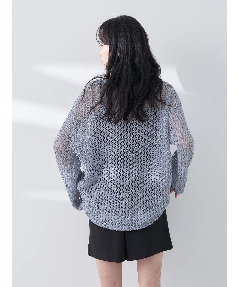 earth music&ecology メッシュ編みニットプルオーバー 