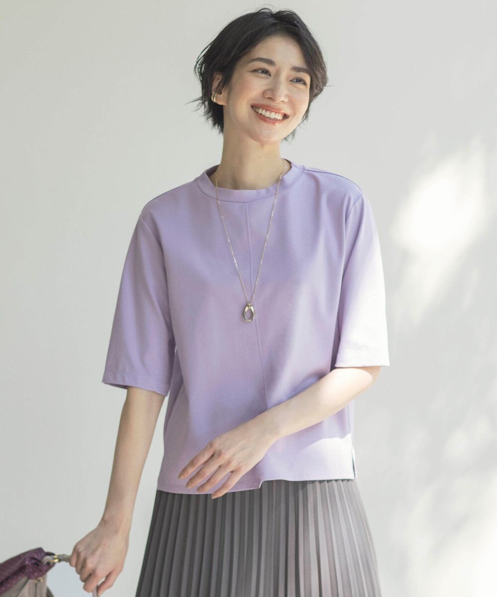 J.PRESS LADIES S TCポンチ モックネック カットソー ラベンダー系