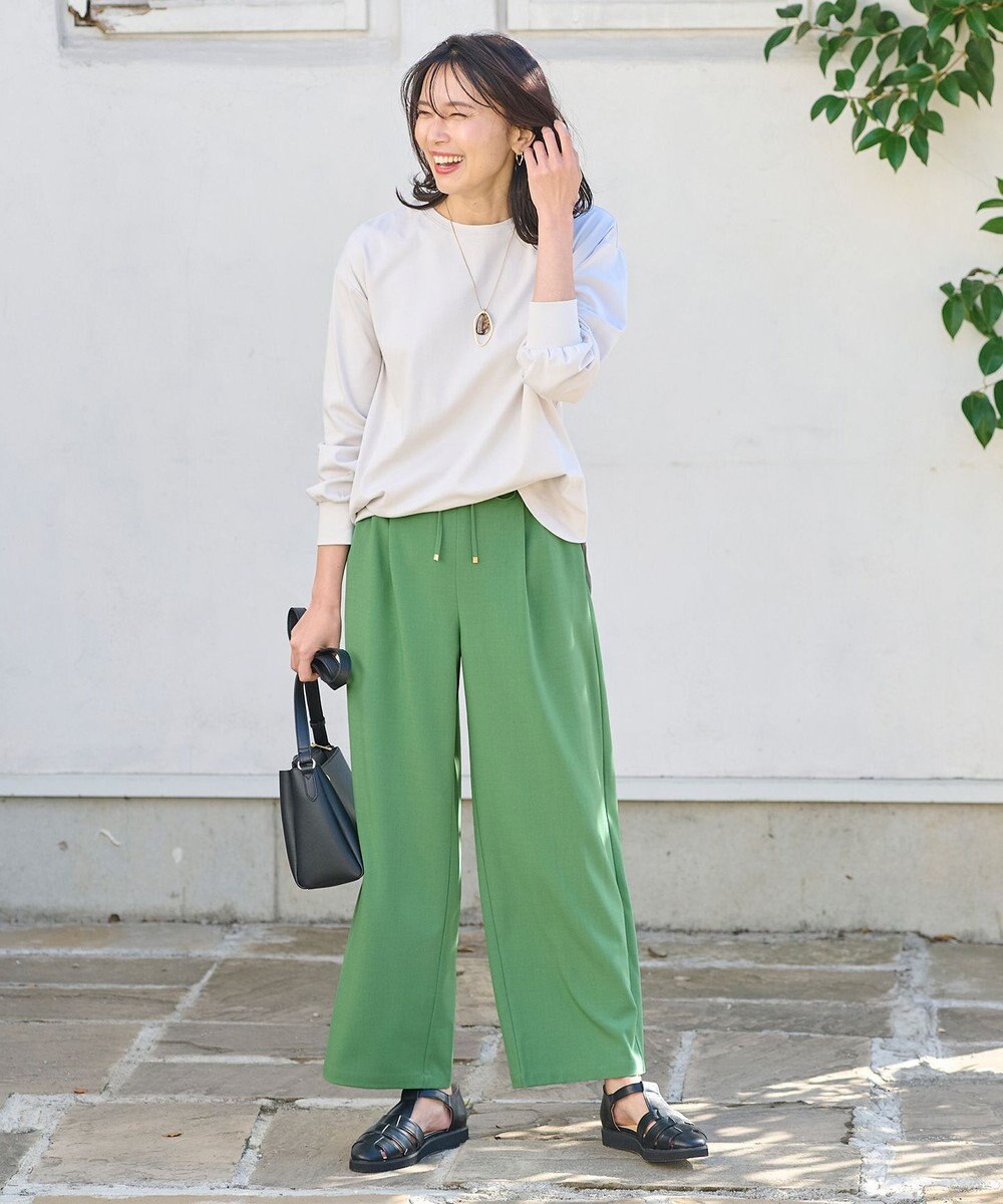 ANY 【ウエストゴム】イージケア美脚パンツ ワイド 