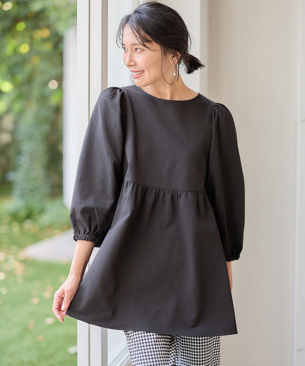 ANY L サッカーパフスリーブブラウス 