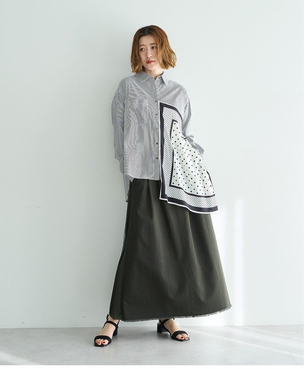 YECCA VECCA スカーフデザインアシメシャツ 