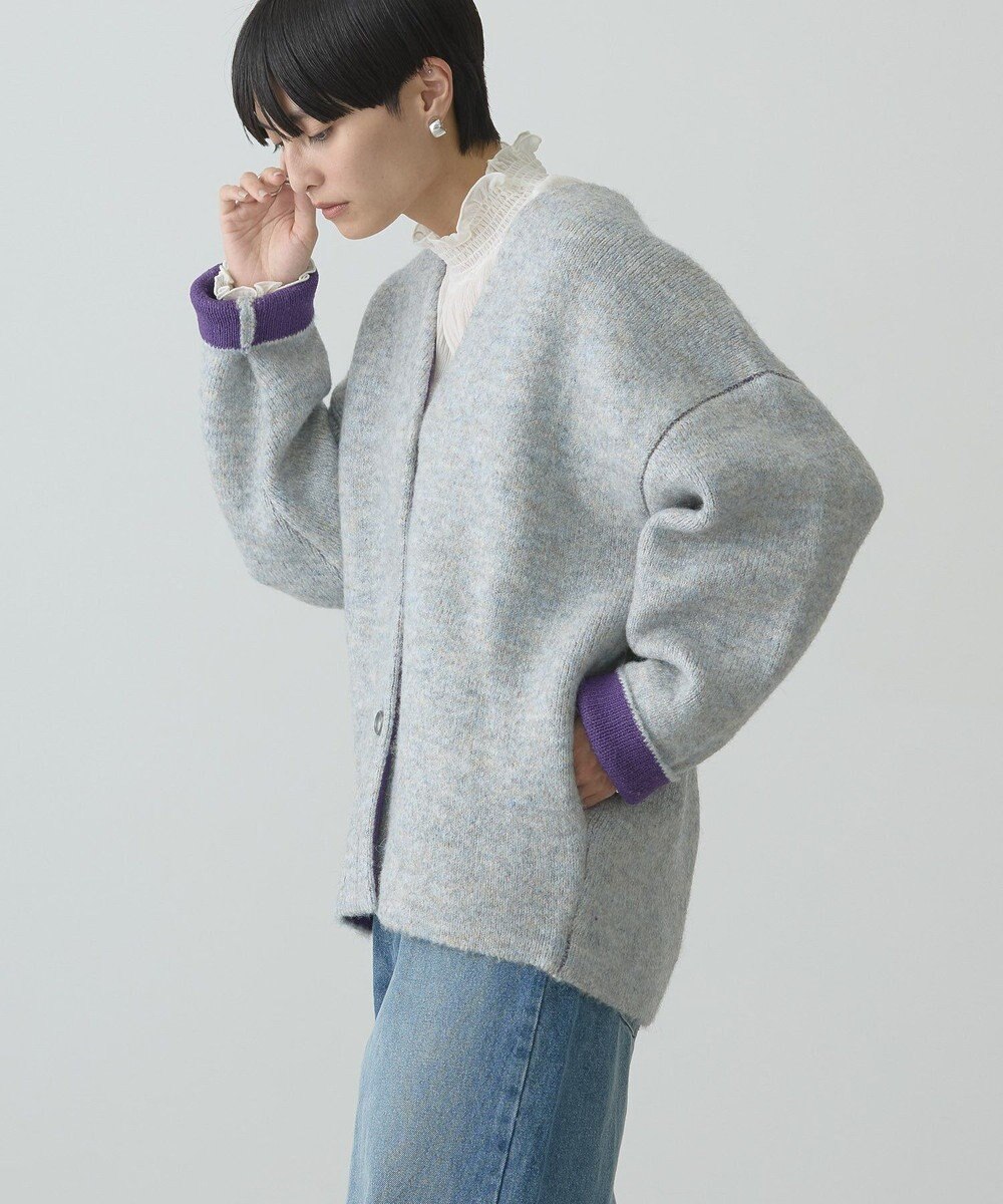 AMERICAN HOLIC ブークレＷフェイスＶネックニットカーディガン 