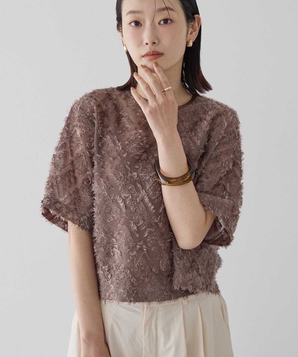 AMERICAN HOLIC フリンジジャガードブラウス 