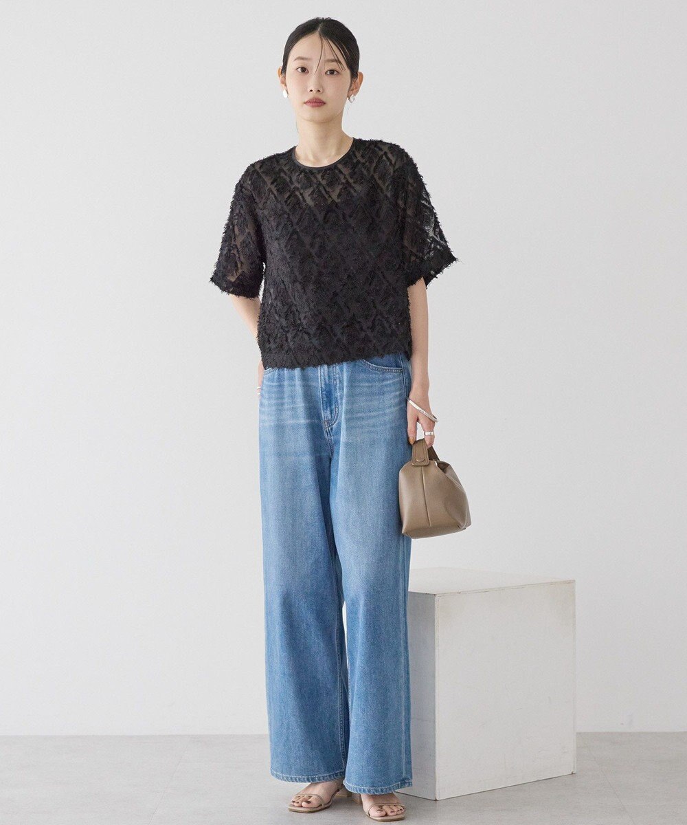 AMERICAN HOLIC フリンジジャガードブラウス 