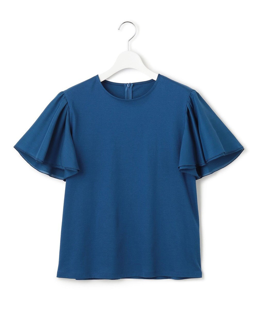 23区 L 【WEB限定】フレアコンビジャージー 袖フリル カットソー 