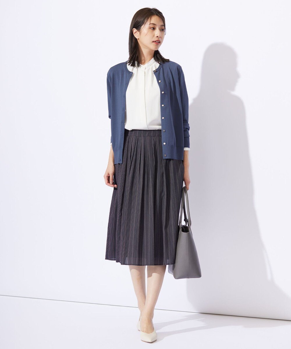 J.PRESS LADIES S 【洗える】パウダージョーゼット ボウタイ バンドカラー ブラウス 