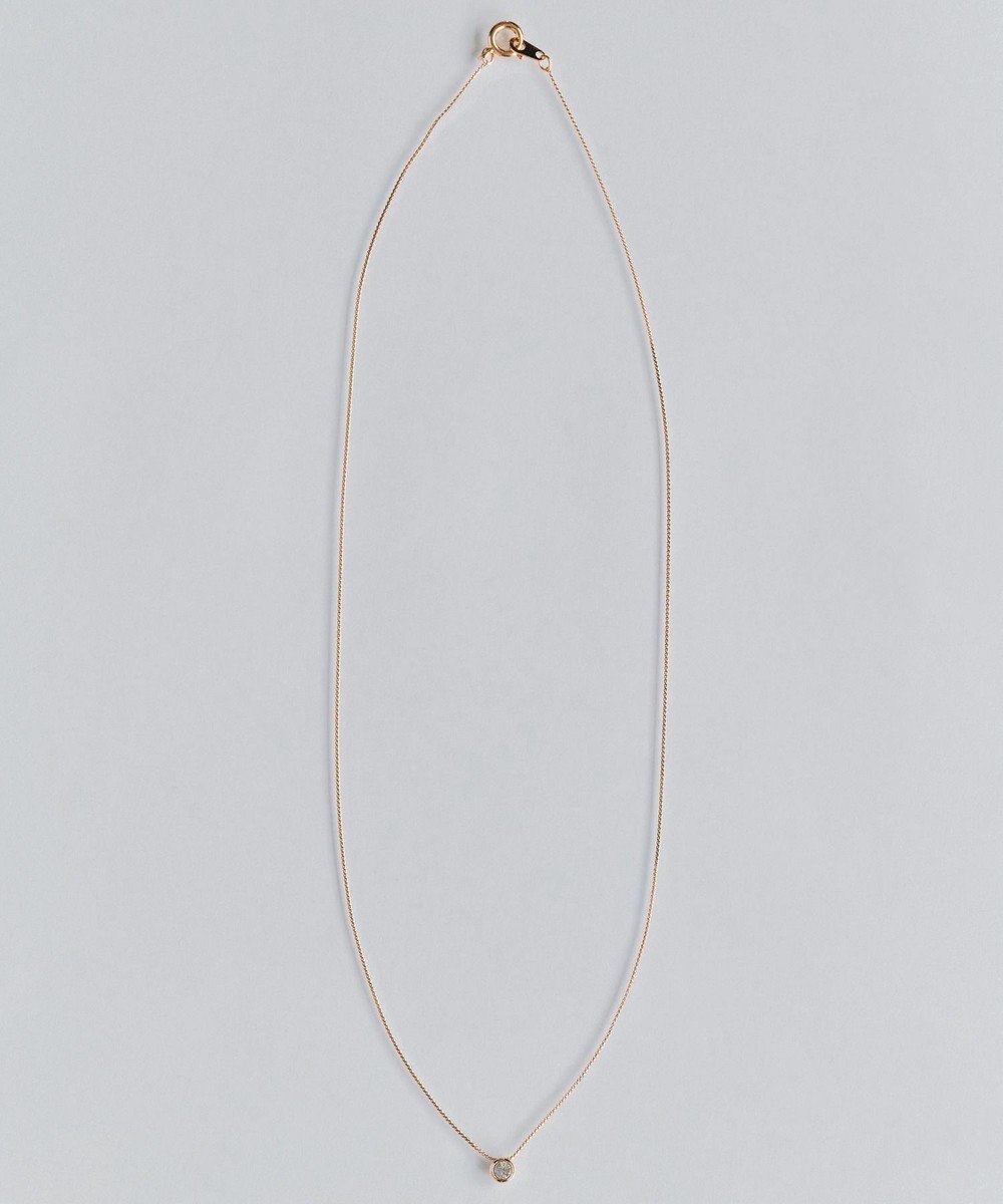 Phoebe 【金属アレルギー対応】シャインベゼルセッティングネックレス　シャンパンゴールド 