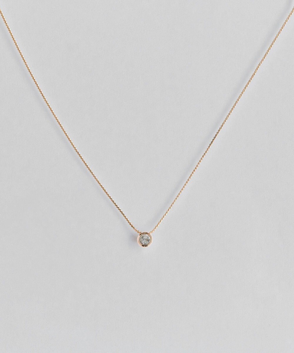 Phoebe 【金属アレルギー対応】シャインベゼルセッティングネックレス　シャンパンゴールド 
