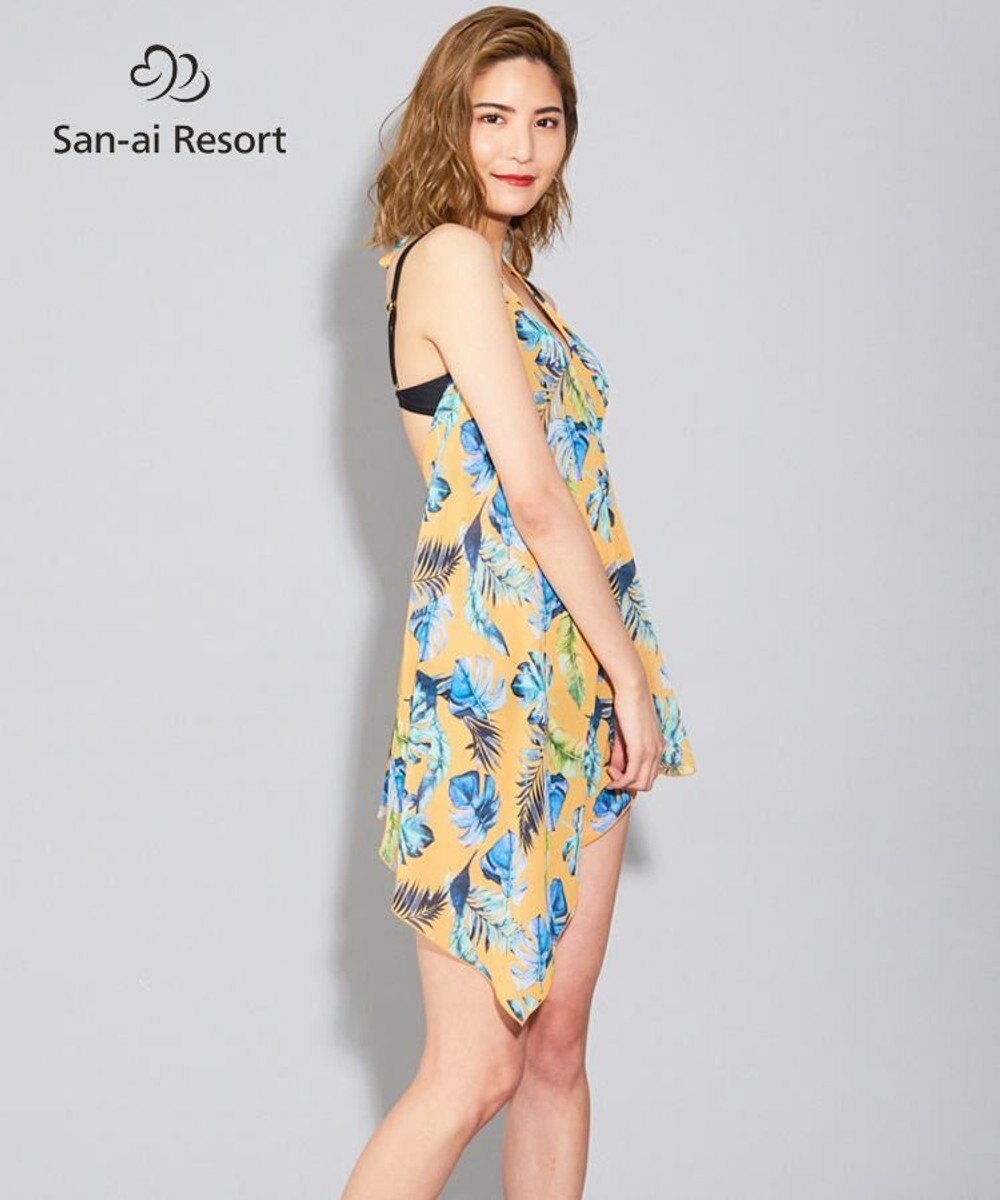 San-ai Resort（三愛水着楽園） 【SALE】【San-ai Resort】リーフ柄 パレオワンピース M 