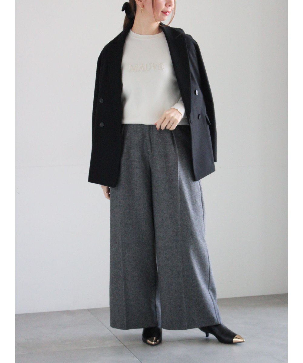 Te chichi パール&ウレタン刺繍ロゴニット 