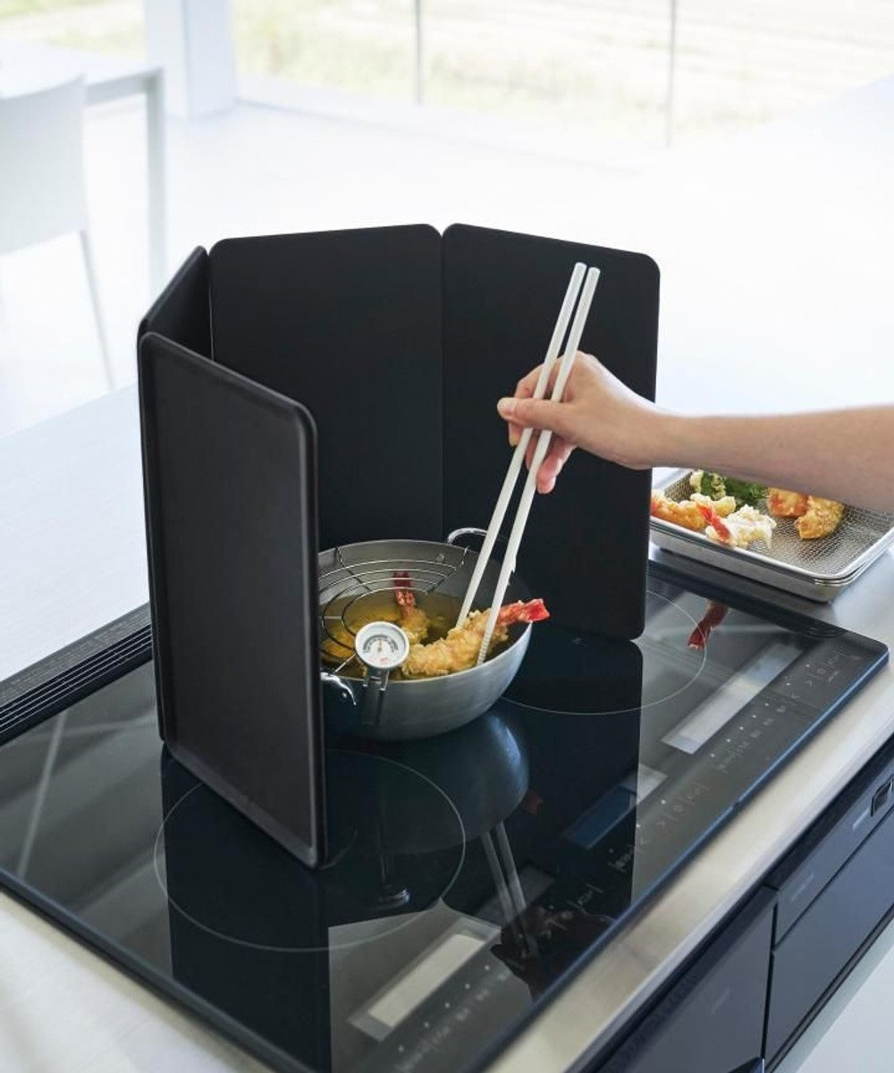 tower マグネットレンジガード タワー 4枚パネル ブラック 