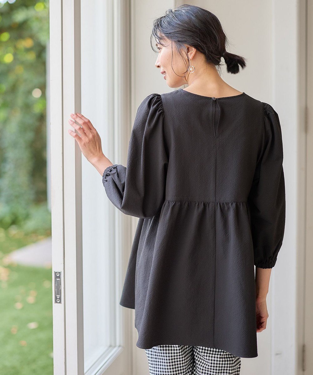 ANY L サッカーパフスリーブブラウス 