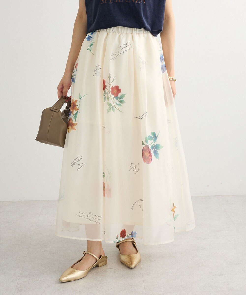 Green Parks ・ＳＵＧＡＲ　ＳＰＯＯＮ　フラワーｐｔシアーフレアスカート 