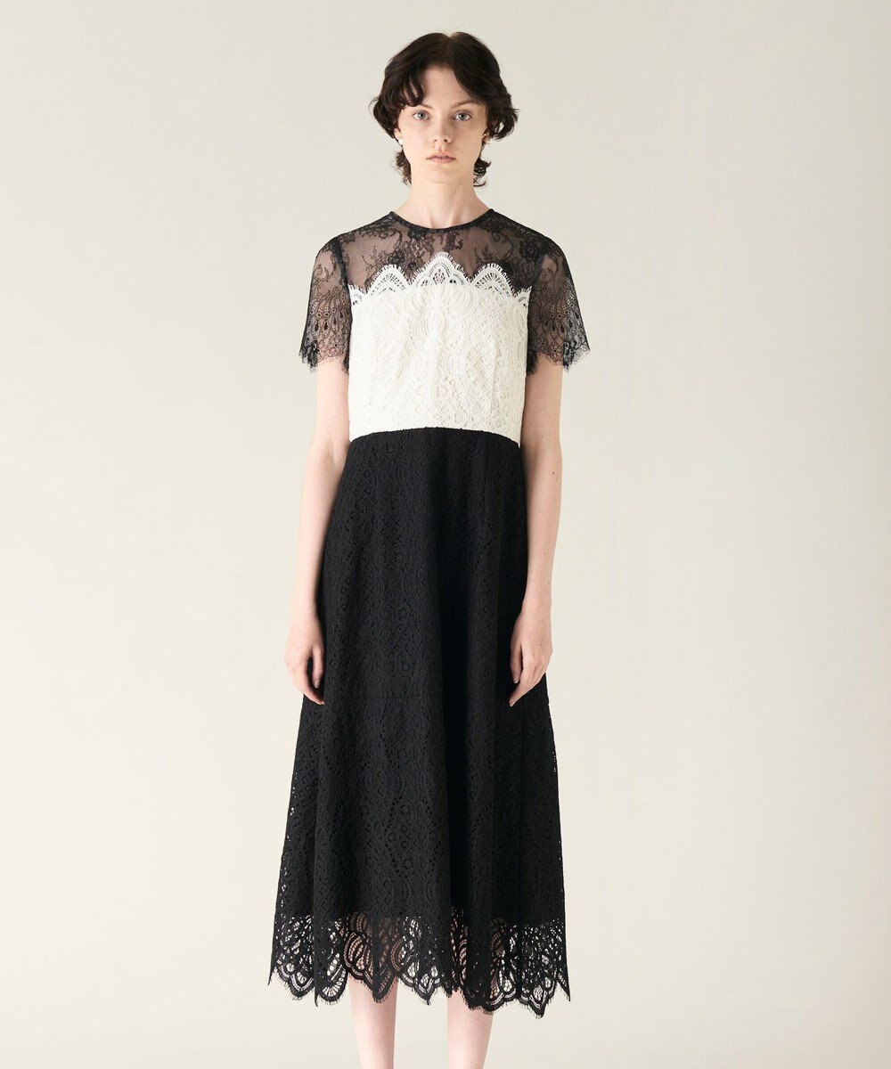 GRACE CONTINENTAL レース切替フレアドレス 