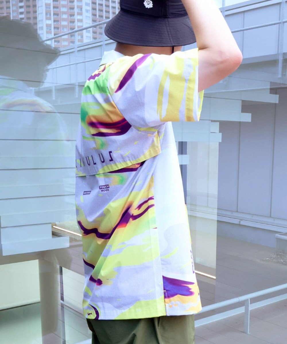 PW CIRCULUS 【MEN】【ストレッチ/通気性】プリント オープンカラー シャツ 
