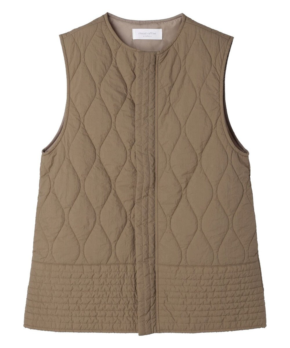 Green Parks ヒョウタンキルトミドル丈ベスト 