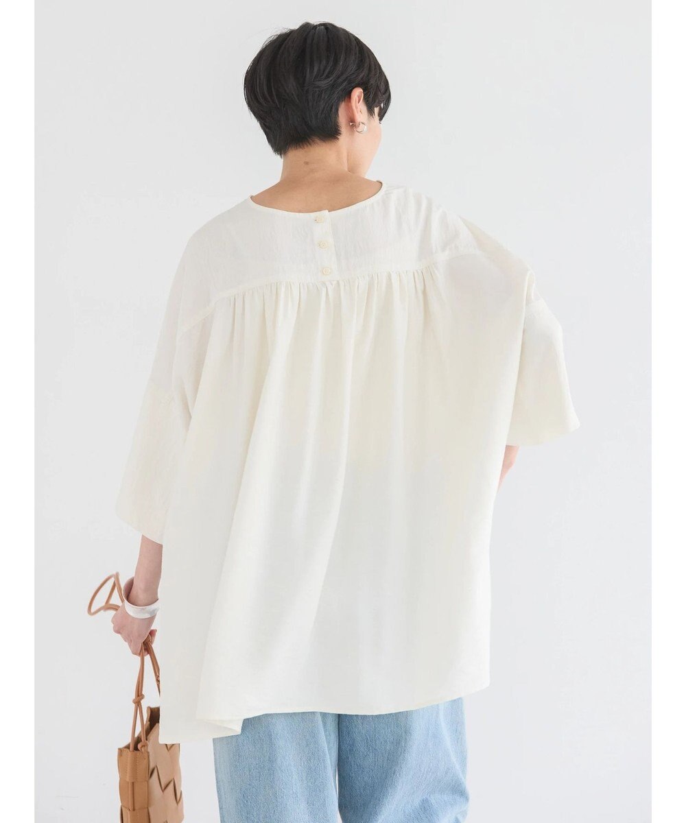 AMERICAN HOLIC 接触冷感スキッパーバックギャザーブラウス 