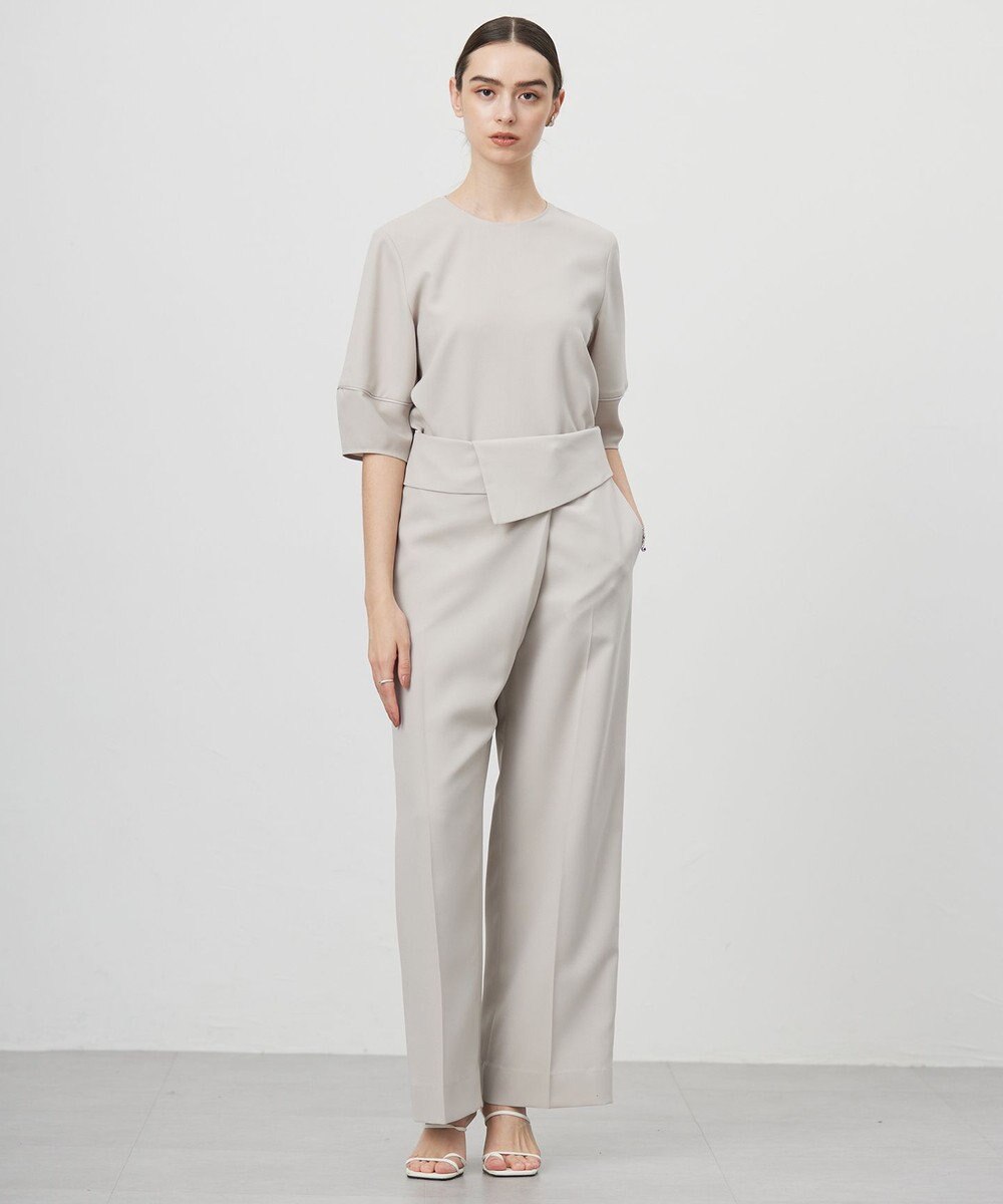 ICB L 【UVケア・接触冷感・速乾・防シワ・洗える】 FluidBackSatin デザインワイドパンツ 