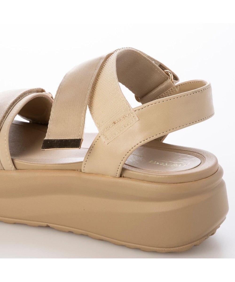 MODE ET JACOMO <noyau>厚底サテンベルクロスポーツサンダル 