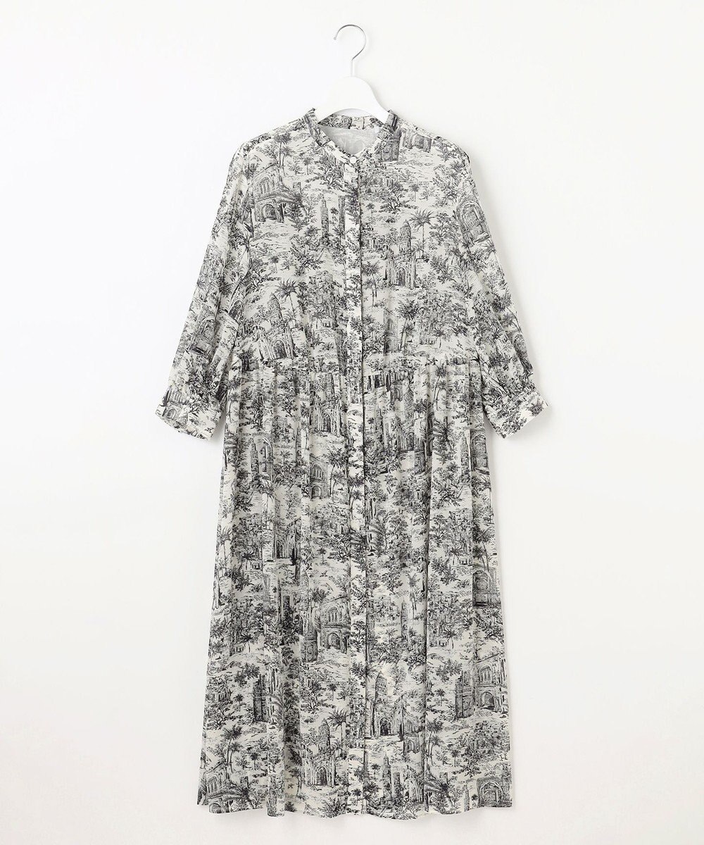 自由区 L 【洗える】ランドスケーププリント ワンピース 
