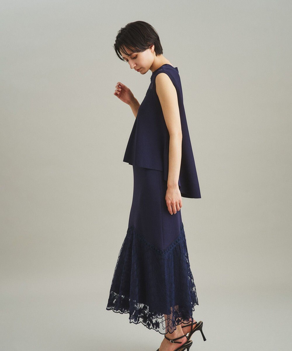 GRACE CONTINENTAL フラワーコードニットトップ 