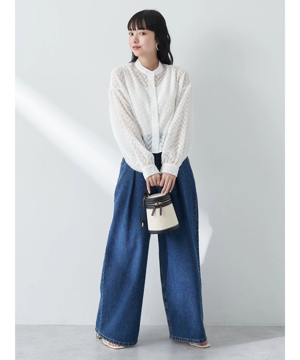 earth music&ecology タックワイドデニムパンツ 