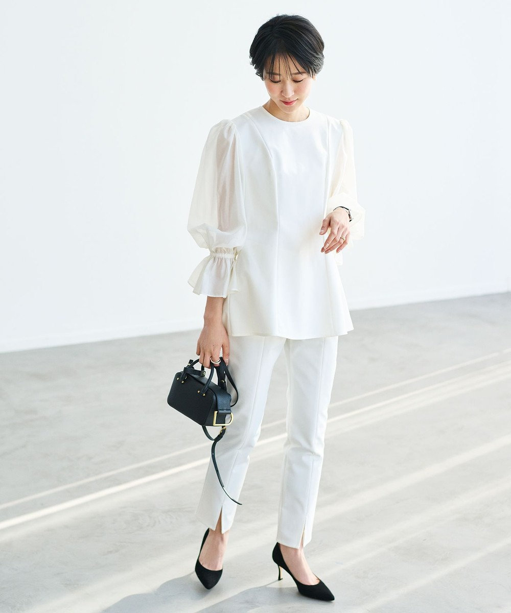 #Newans シアースリーブブラウス 