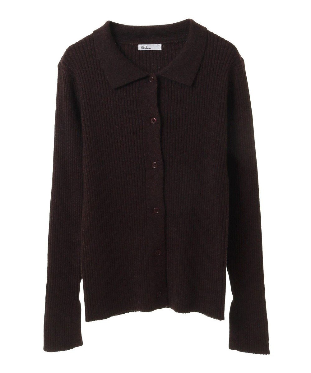 CRAFT STANDARD BOUTIQUE 襟付きニットコンパクトカーディガン 
