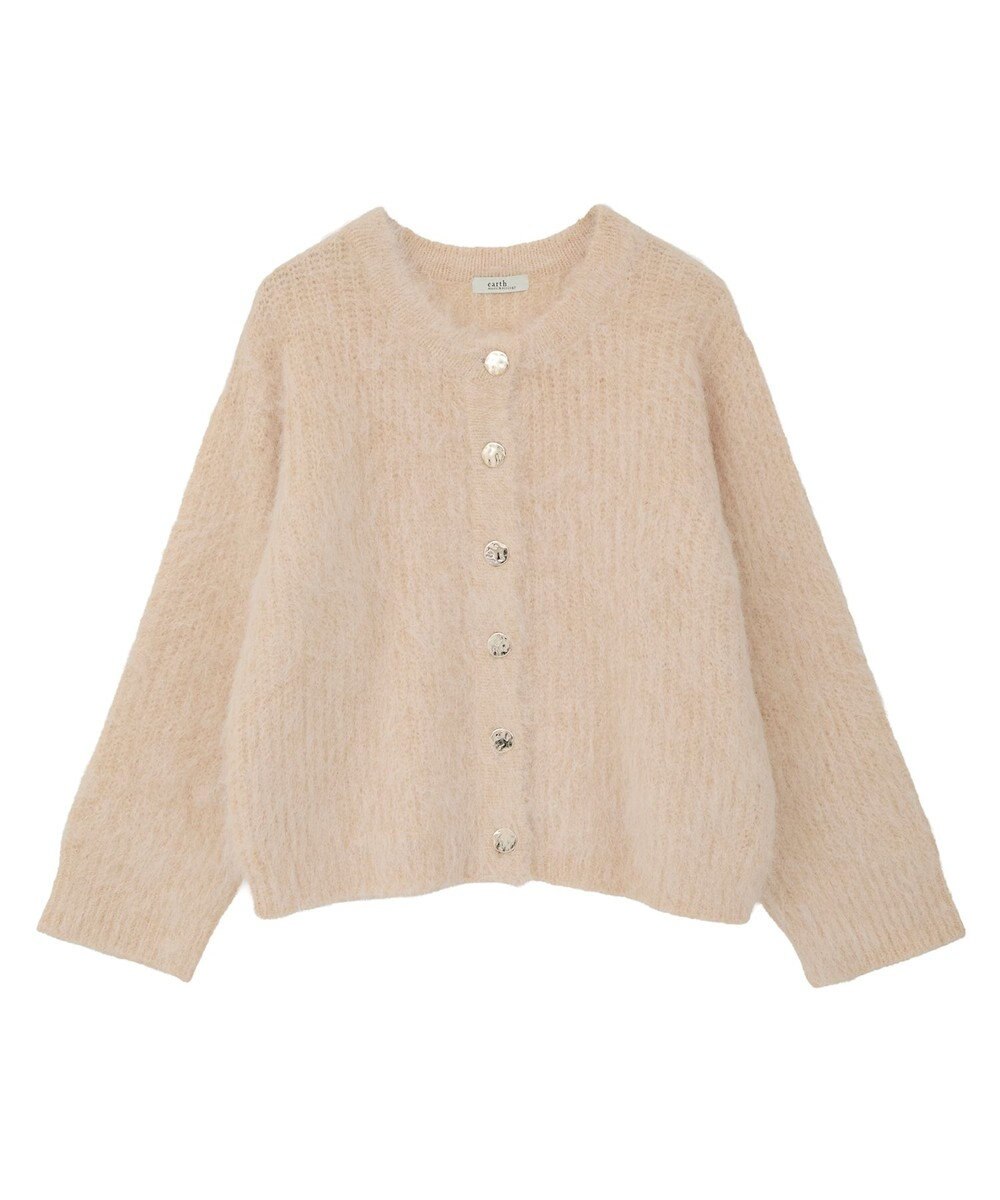 earth music&ecology クルーネックシャギーカーディガン 
