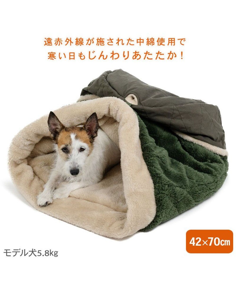 PET PARADISE ペットパラダイス 遠赤外線 寝袋  筒型《オニオン柄》 M 