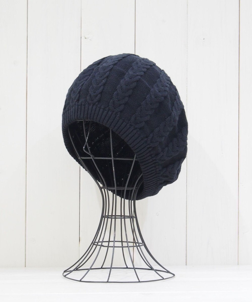 石田製帽 オーガニックコットン アラン編みベレー 