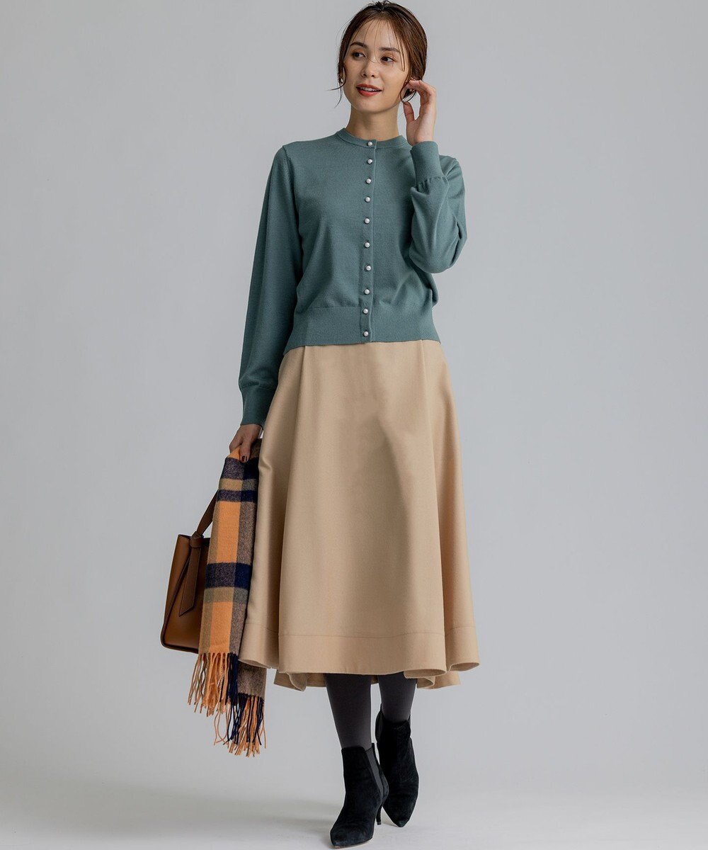 組曲 【WEB一部店舗限定】ウールジョーゼット フレアスカート 