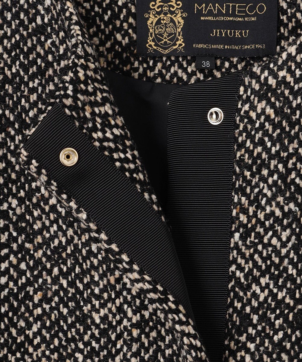 自由区 MANTECOツイード コクーンシルエットコート 