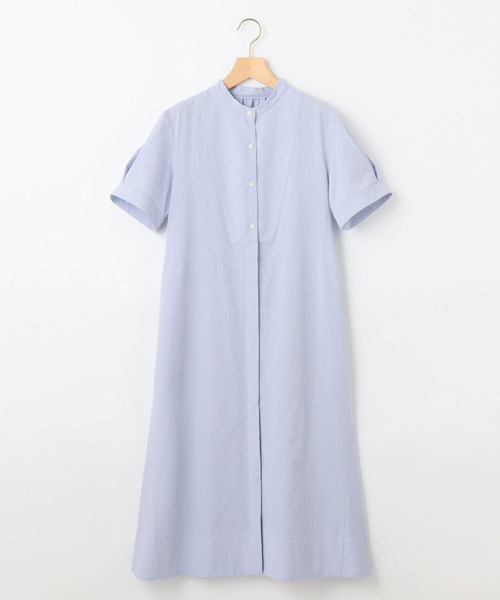 組曲 【WEB限定】サッカーストレッチ バンドカラーワンピース 