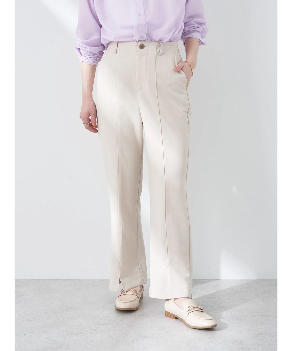 earth music&ecology カットツイルスリットセミフレアパンツ 